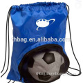 190D polyester drawstring backpack with ball mesh pocket